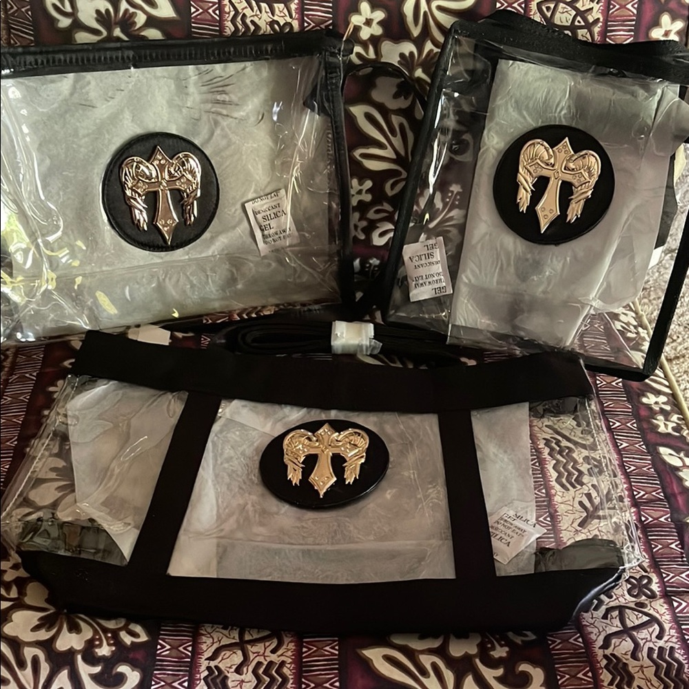 Black and Clear Tote Bag Set